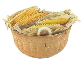 Dollhouse Miniature Basket Of Corn Dollhouse Miniature Basket Of Corn